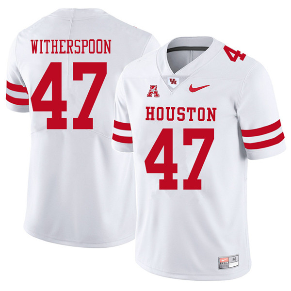 2018 Men #47 Dalton Witherspoon Houston Cougars College Football Jerseys Sale-White - Click Image to Close
